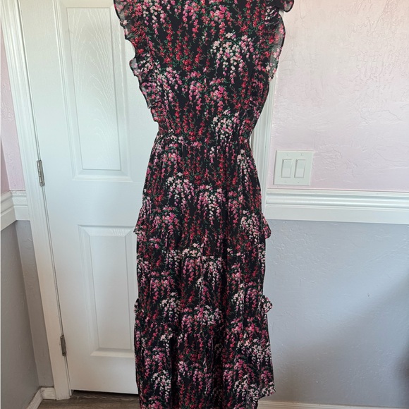 J. Crew Women’s Ruffle Tiered Floral Print Sleeveless Pockets Midi Dress Sz 2 - Picture 7 of 16